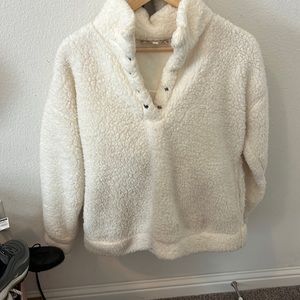 white fuzzy coat